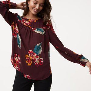 Gently Worn LOFT XXL Burgundy Polyester Long Sleeve Top